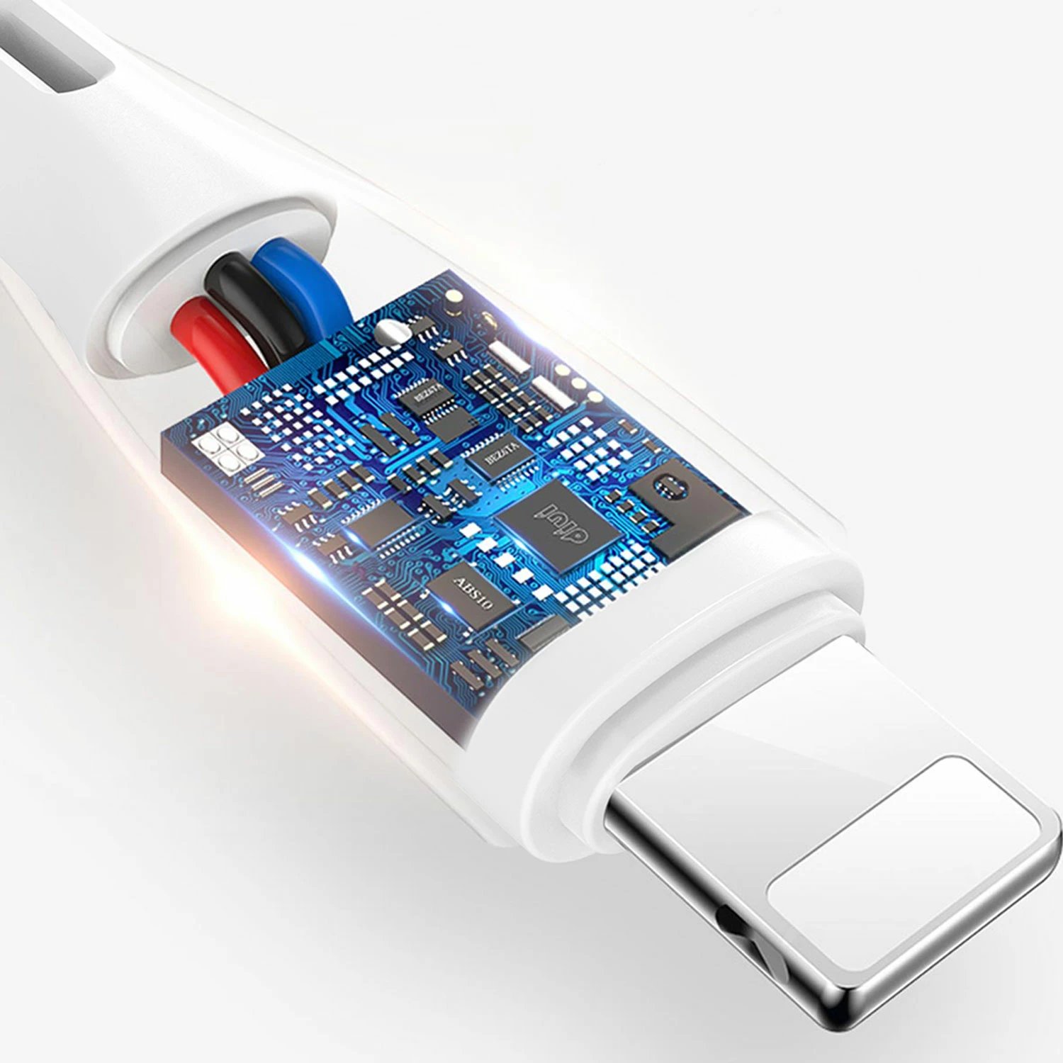 Kabllo Dudao L2L, USB në Lightning, 1m, 3A, e bardhë