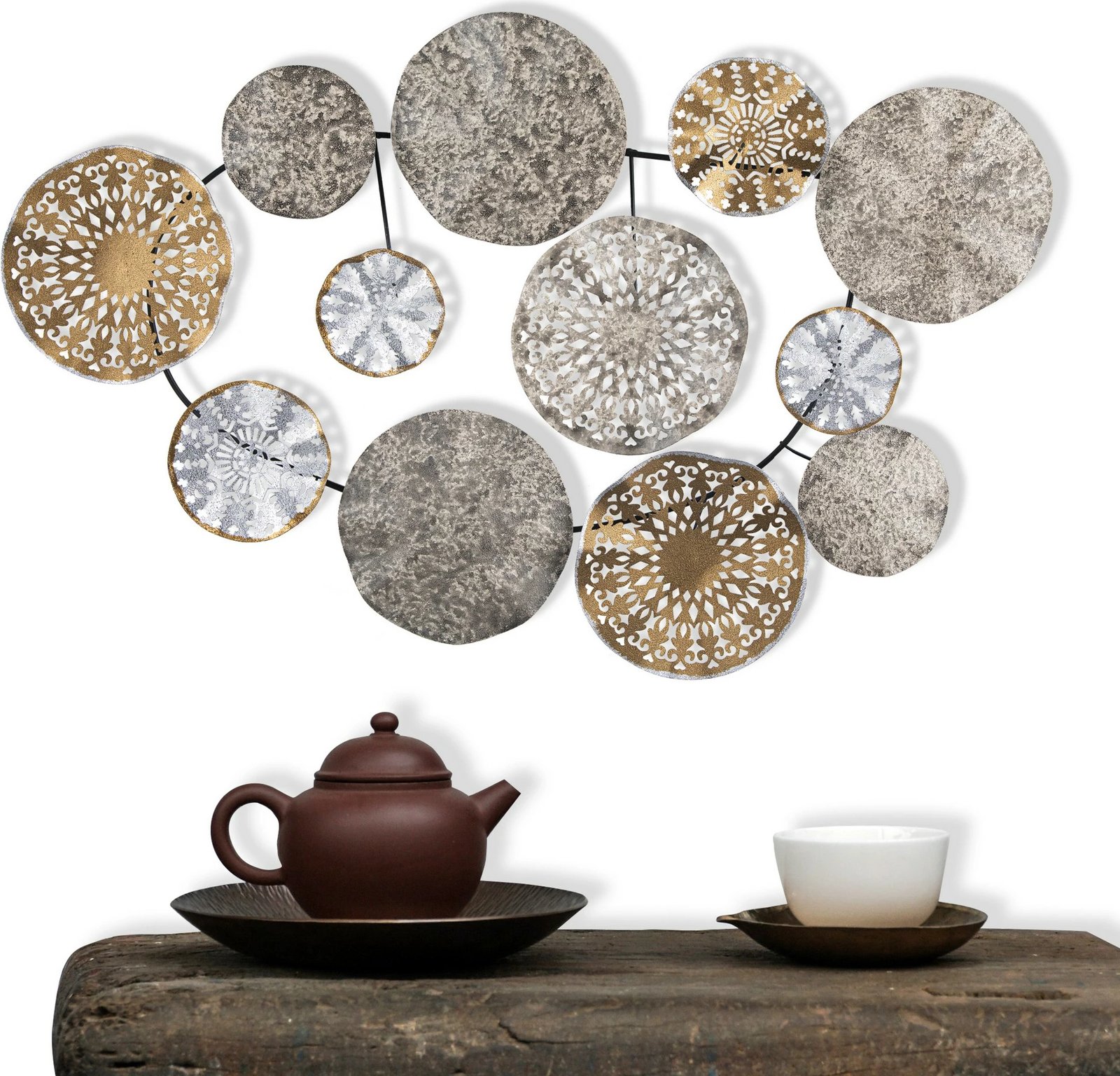 Aksesor dekorativ metalik për mur Wallity, Saye 5, shumëngjyrësh