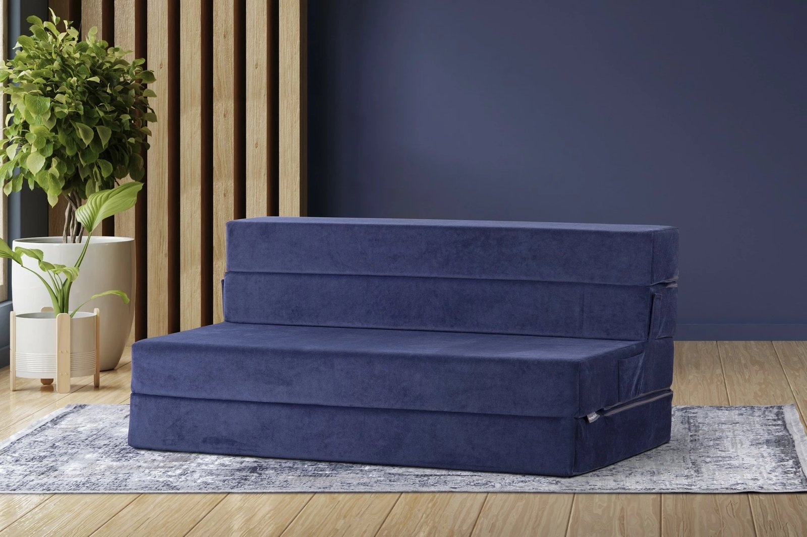 Divan-krevat dy vendësh Valeria, ngjyrë e kaltër, Atelier del Sofa