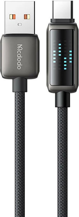 Kabllo Mcdodo CA-2350 USB-A në USB-C, 1.2m, 6A, ekran LED, e zezë
