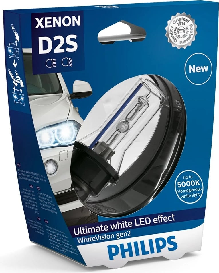 Dritë kokaresh Philips WhiteVision Xenon gen2 85122WHV2S1, Bardhë