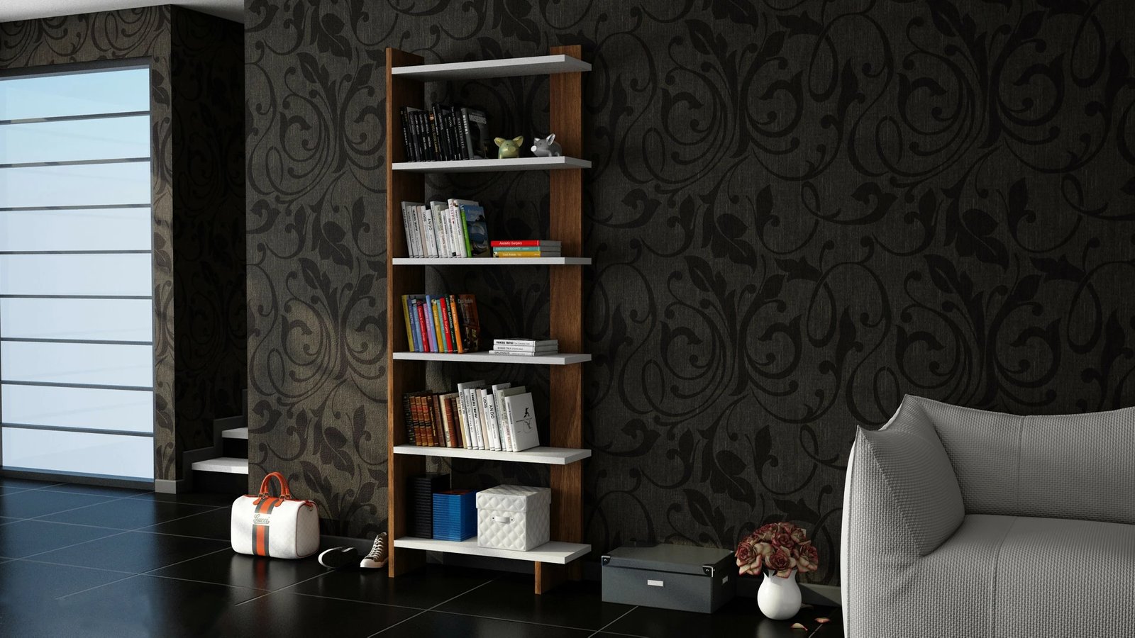 Raft librash Hanah Home, Order, bardhë dhe arre