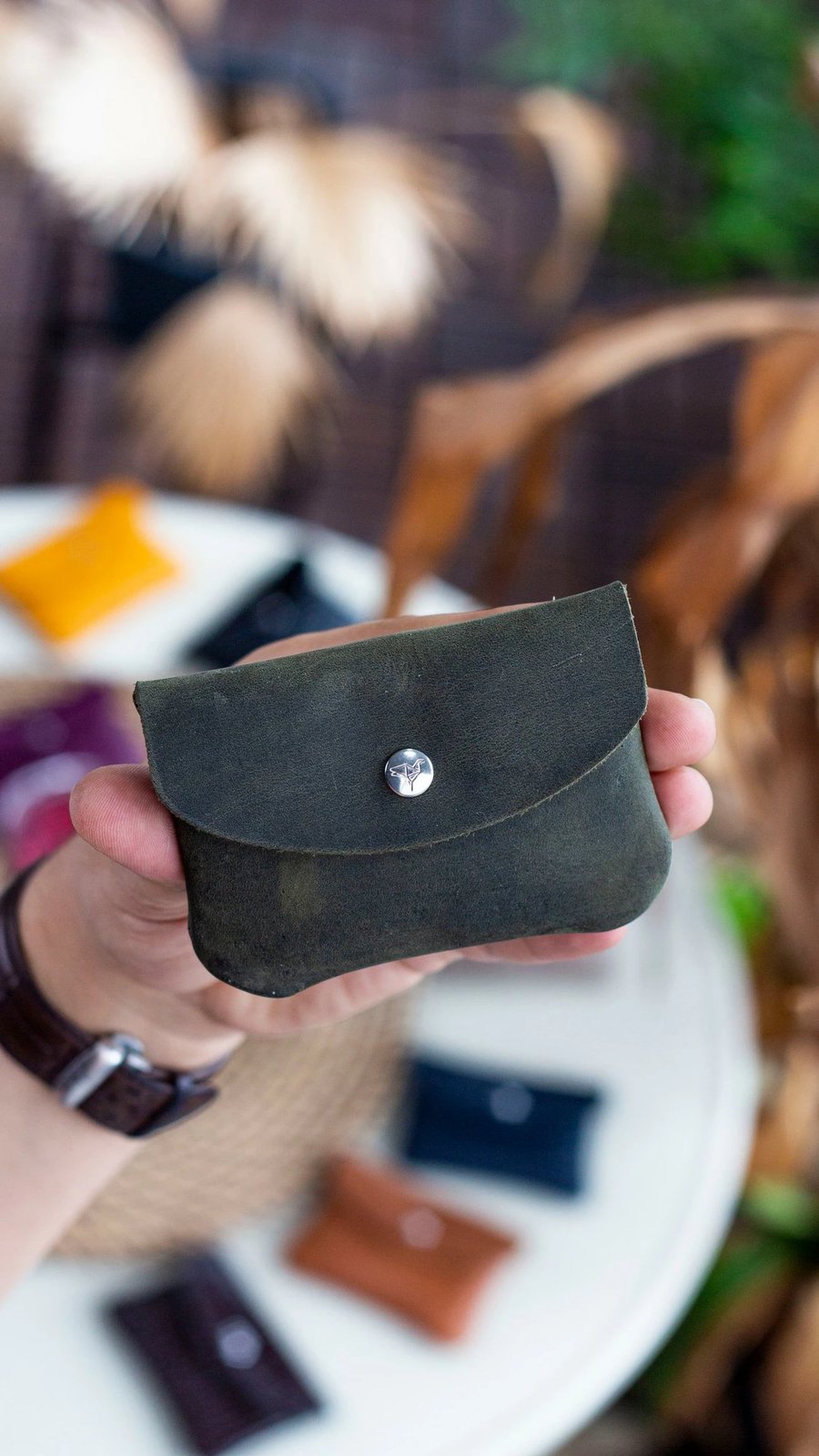 Mbajtës kartelash prej lëkure, ngjyrë e gjelbër, Zoozie Bags Murcia