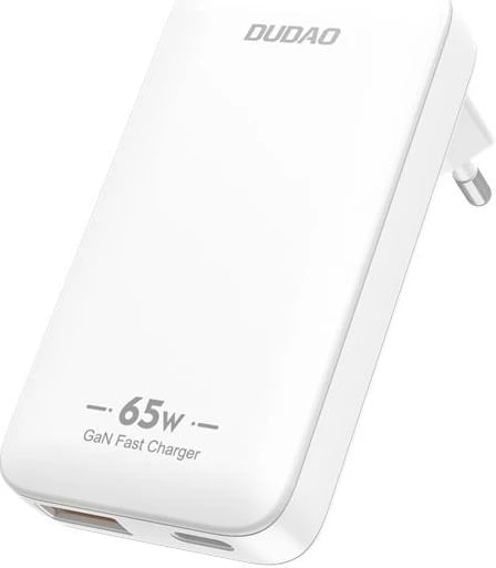 Karikues muri Dudao A65Q, 65W, GaN, USB-C/USB-A, i bardhë