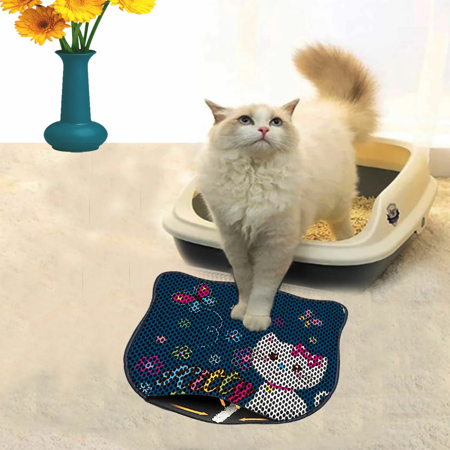 Tapet për rërë mace, shumëngjyrësh, Kdkafa0085