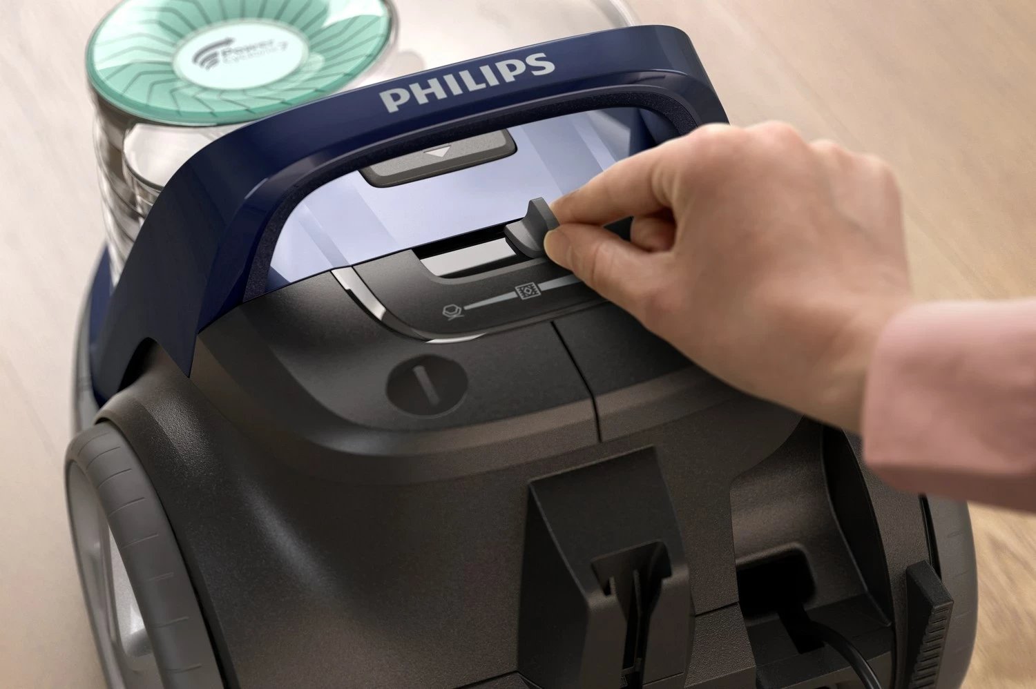 Fshesë elektrike cilindrike Philips FC9556/09, pa qese, 1.5L, Blu