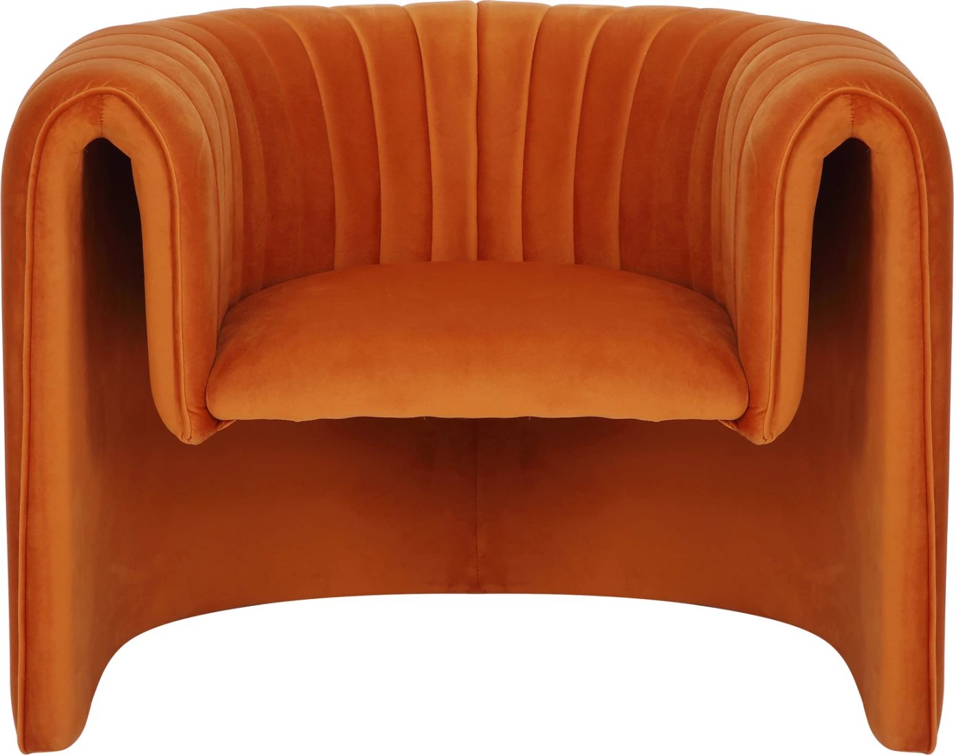 Fotelje RIKER, kornizë metali, kadife portokalli, FH9682.05, 92x74x69H cm