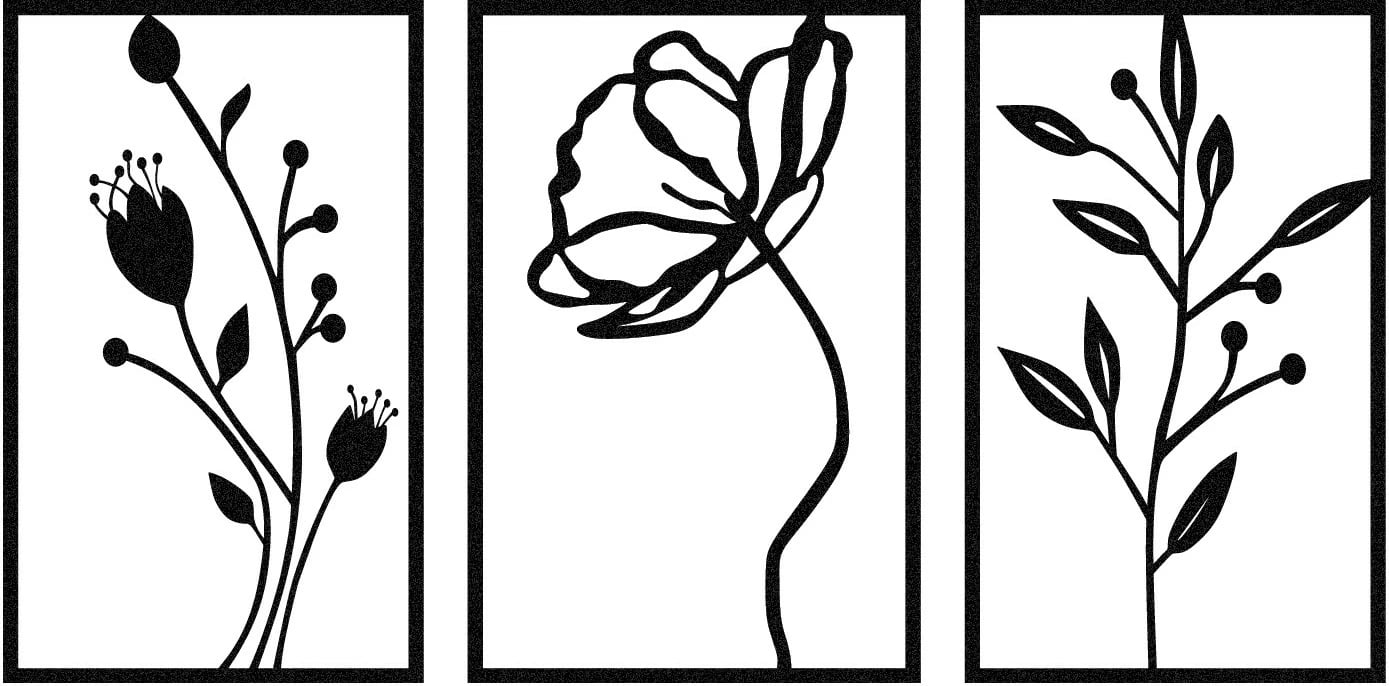 Aksesor dekorativ metalik për mur, lule, Wallity