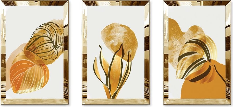 Pikturë dekorative MDF-Plexiglass (3 copë), Wallity, Huhu399, 40x60