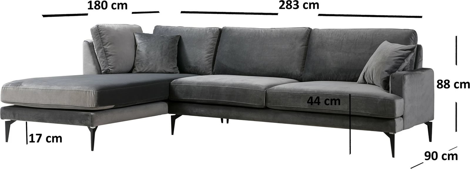 Këndare Atelier del Sofa, Papira këndore majtas, anthracite