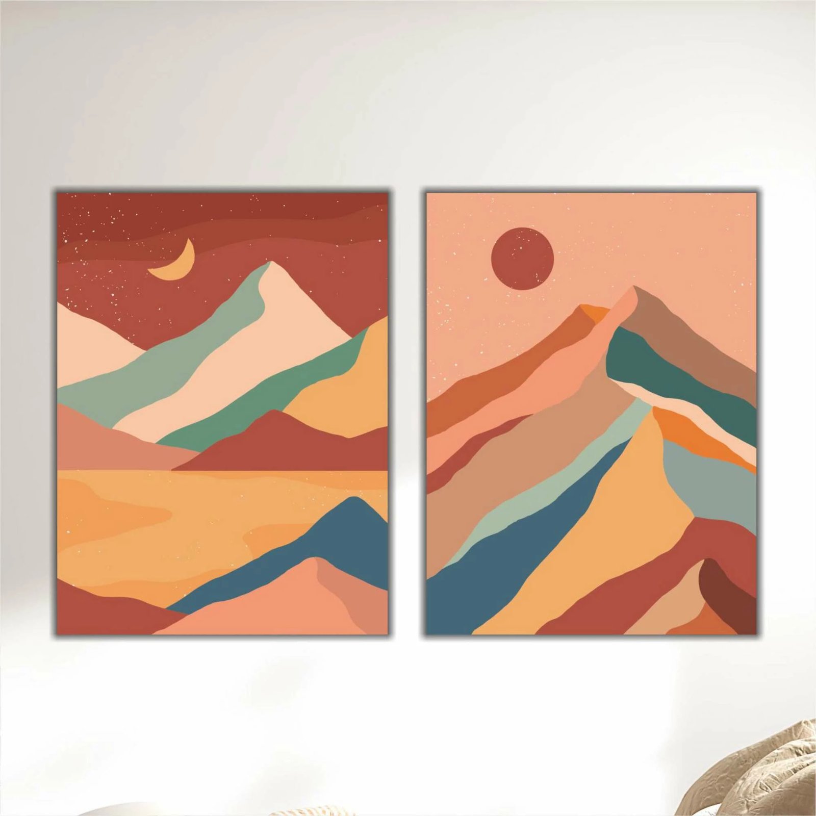 Pikturë dekorative MDF (2 copë), Wallity, shumëngjyrëshe, 40x60 cm