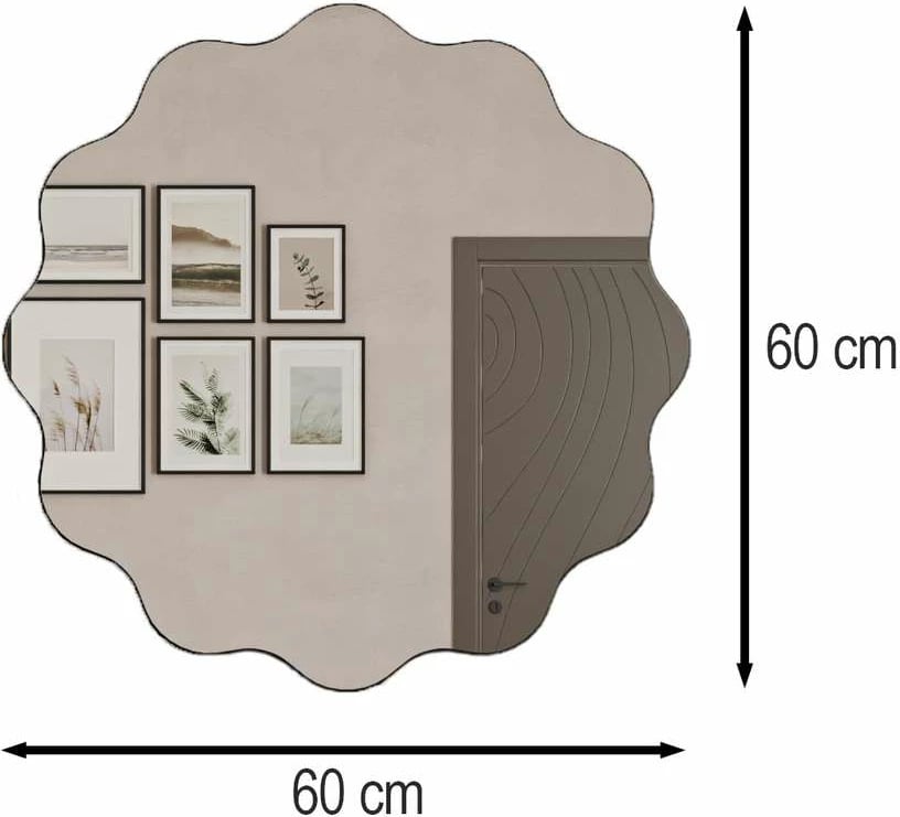 Pasqyrë dekorative Skye Decor, ngjyrë e zezë, Beliya, 60x60cm