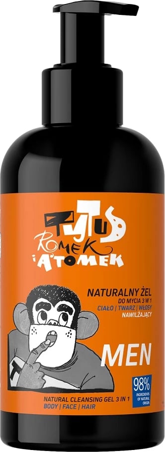 Xhel dushi 3-në-1 për meshkuj 4organic Tytus Romek i A'Tomek 200ml