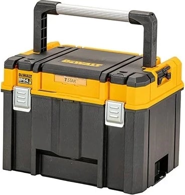 Kuti veglash DeWALT DWST83343-1, polikarbonat, 2 ndarje, zi/verdhë