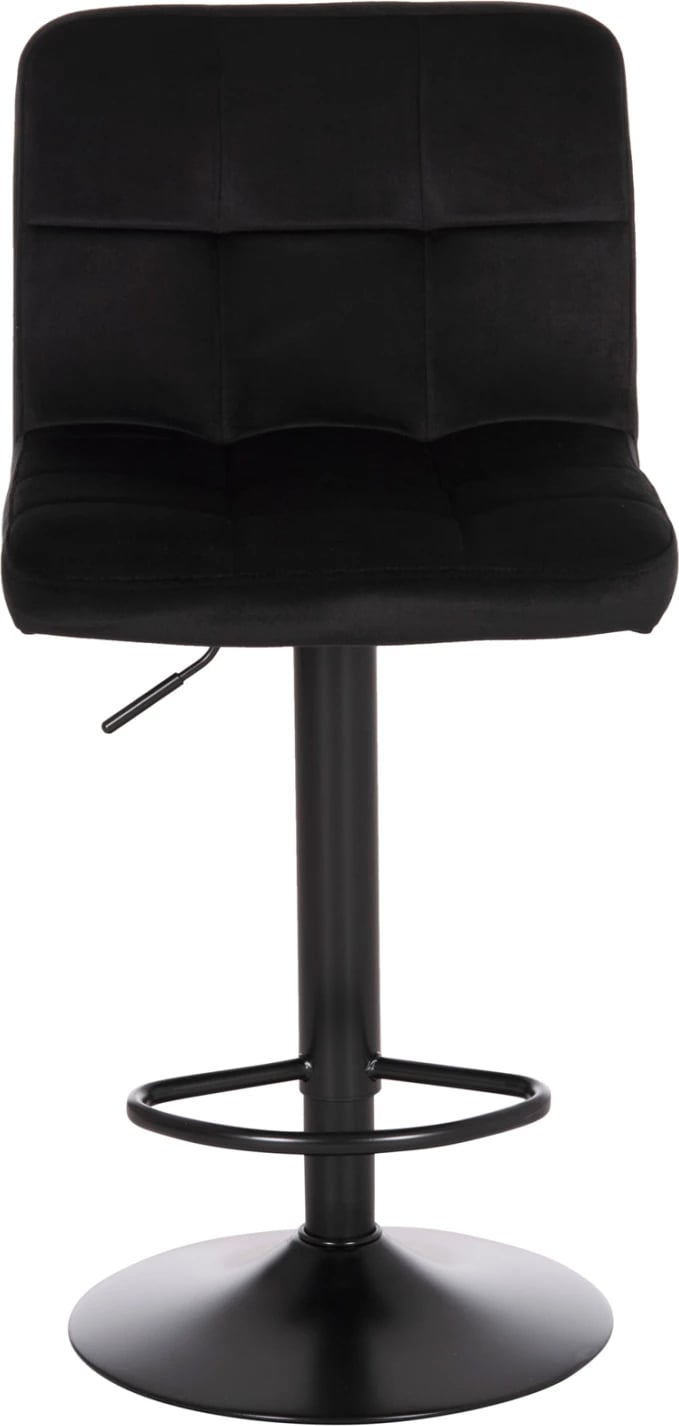 Karrige për bar rrotulluese DIANA, kadife e zezë, metal mat, 44x52x109cm, set prej 2 copë