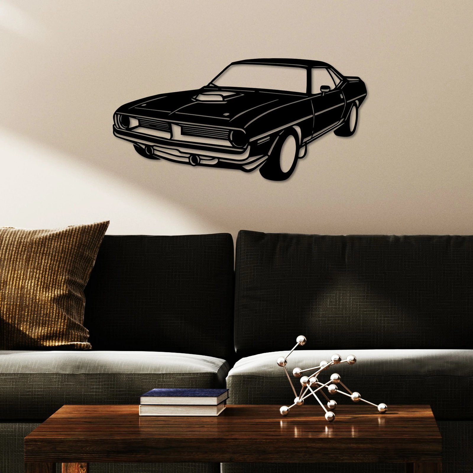 Aksesor dekorativ metalik për mur, Wallity, Plymouth Barracuda 1970