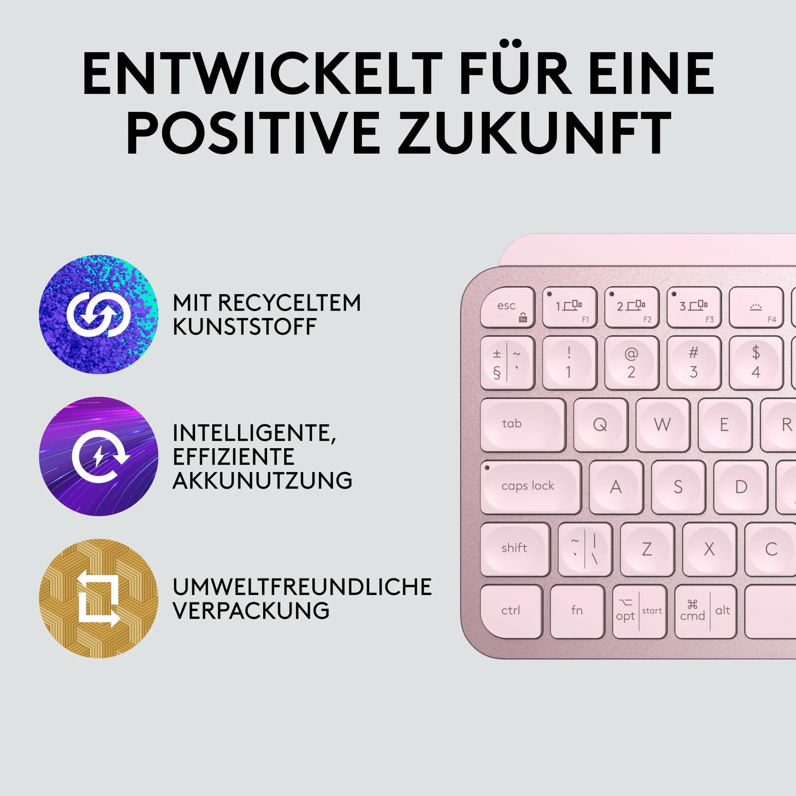 Tastierë wireless Logitech MX Keys Mini, ndriçim, rozë Tastierë wireless Logitech MX Keys Mini, ndriçim, rozë