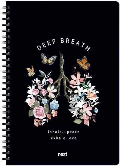 Fletore spirale NEXT Deep Breath 17x25cm, 3 lëndë, 105 faqe