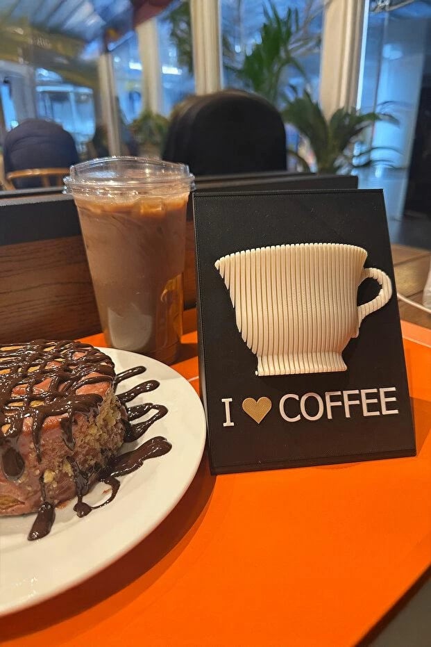 Objekt dekorativ Evila Originals, Coffee Corner, ngjyrë e zezë dhe e bardhë