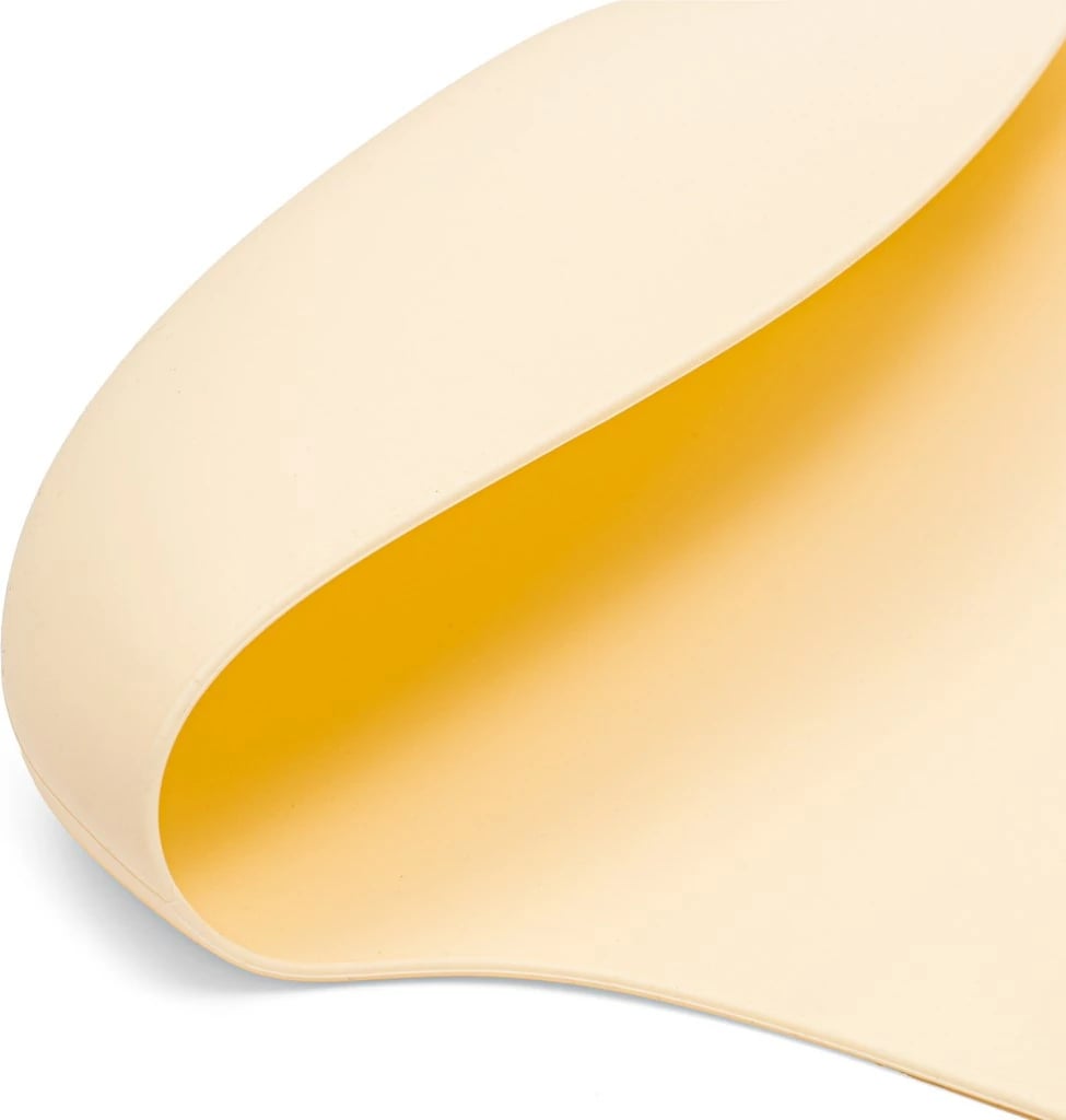 Baveta silikoni, New Baby Trendy, 28×22 cm, BPA-free, me xhep, e rregullueshme, bezhë