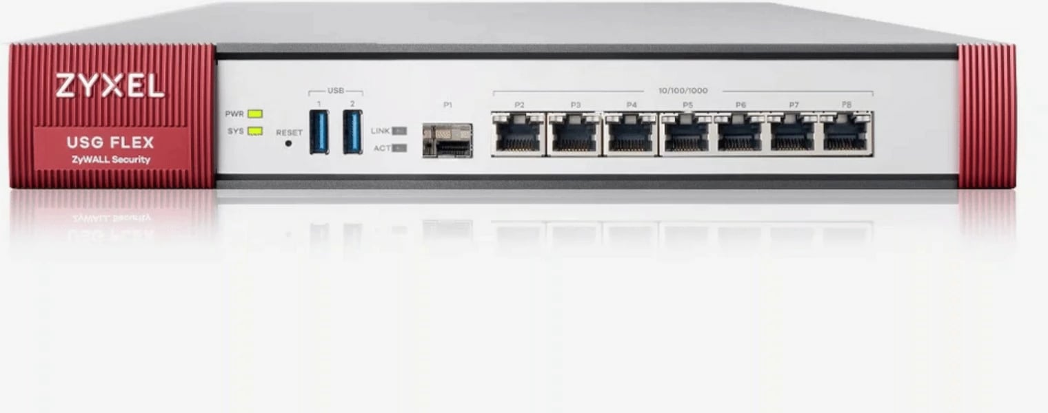 Firewall Zyxel USG Flex 200, 1.8 Gbit/s, 0.45 Gbit/s, 100 Gbit/s, 60 transactions/sec, 45.38 BTU/h, 529688.2 h