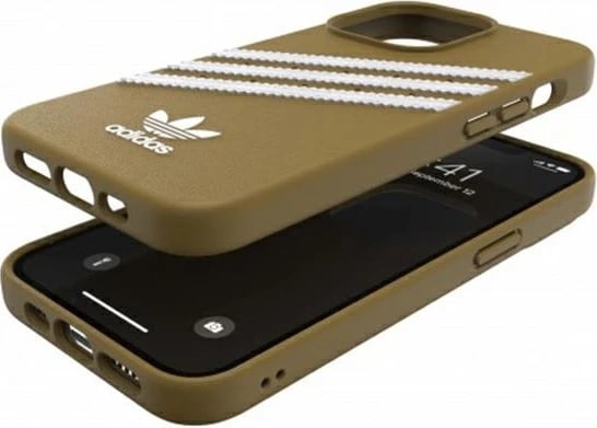 Mbështjellës Adidas OR Moulded PU për iPhone 13/13 Pro 6.1", bezhë-ari