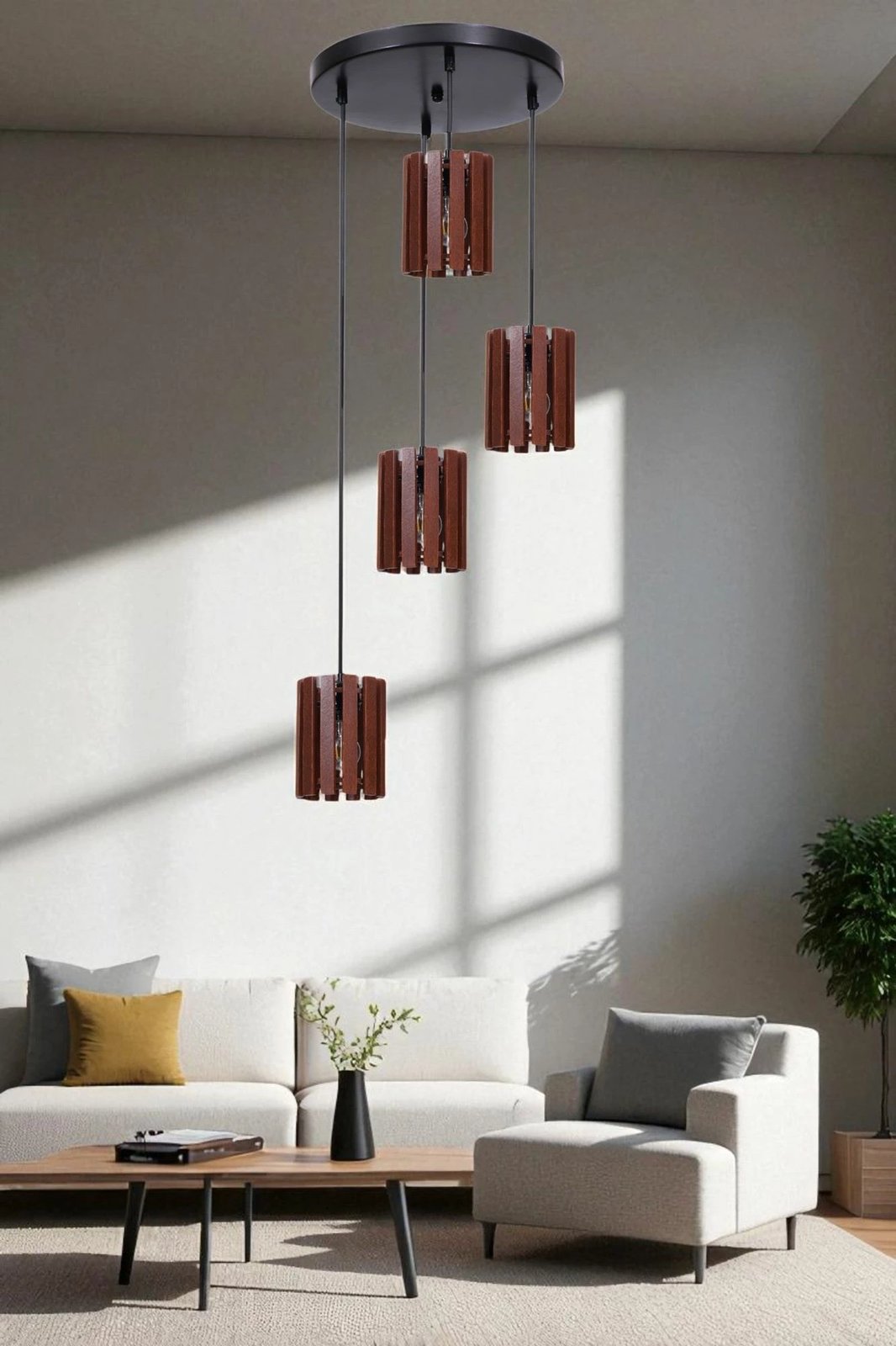 Llambë tavani Opviq, ngjyrë arr dhe e zezë, 9074-4