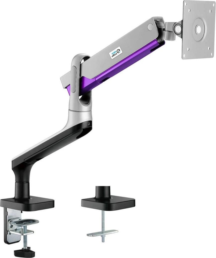 Mbajtës tavoline për monitor Maclean Ergo Office ER-436, 17-32", Argjendtë/Vjollcë