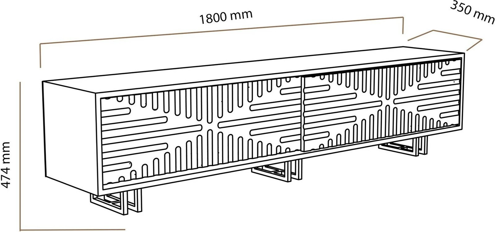 Komodë TV Hanah Home, Askal - Ud, e bardhë, lisi