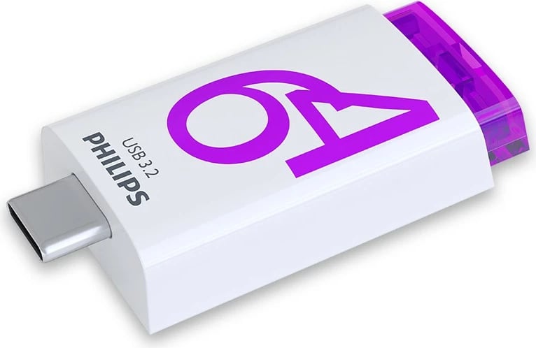 USB stick Philips Click Series Gen 1 64GB USB-C, bardhë/vjollcë