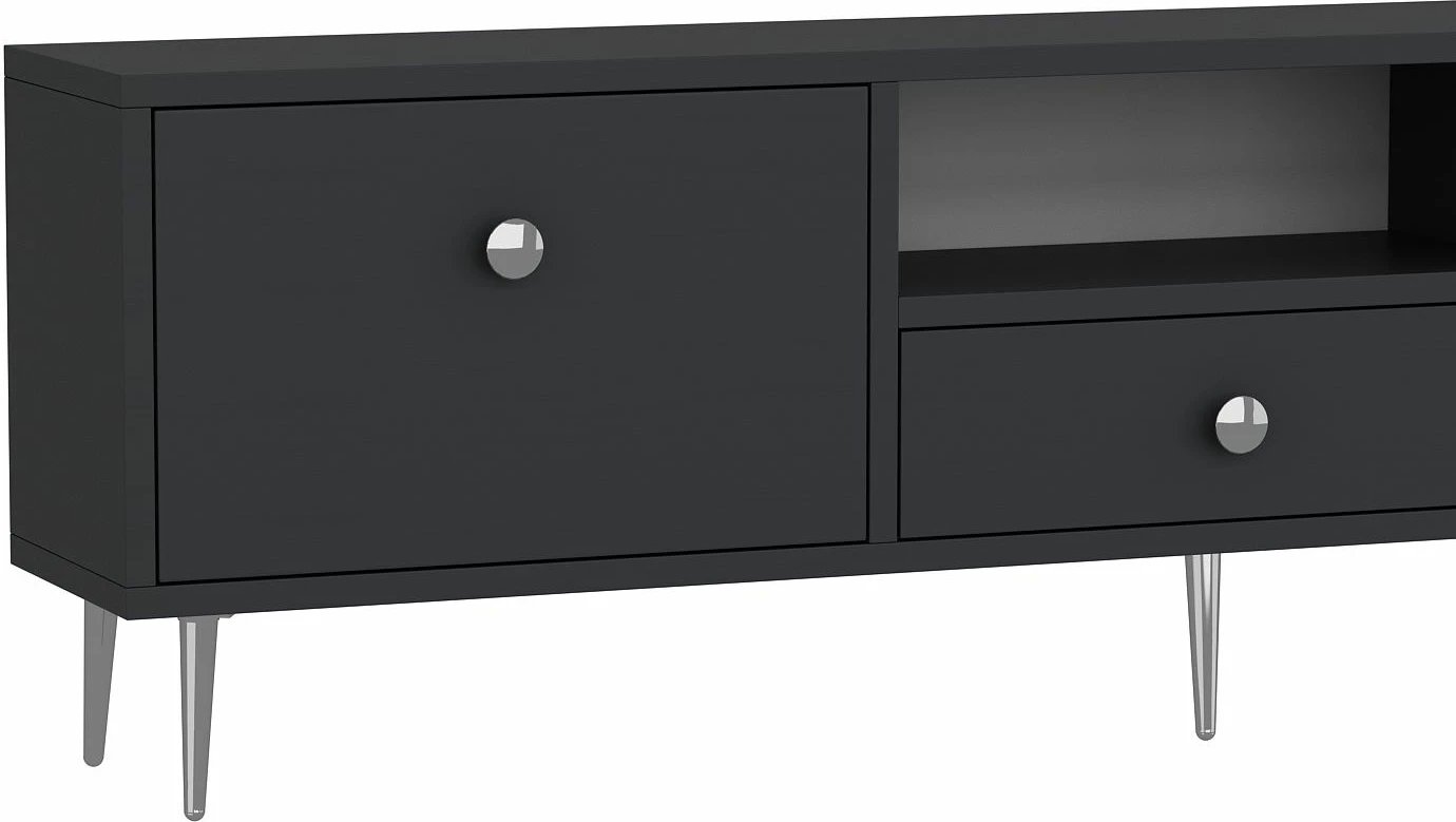 Komodë për TV Skye Decor, 1307-DROP-1, antracit, argjend