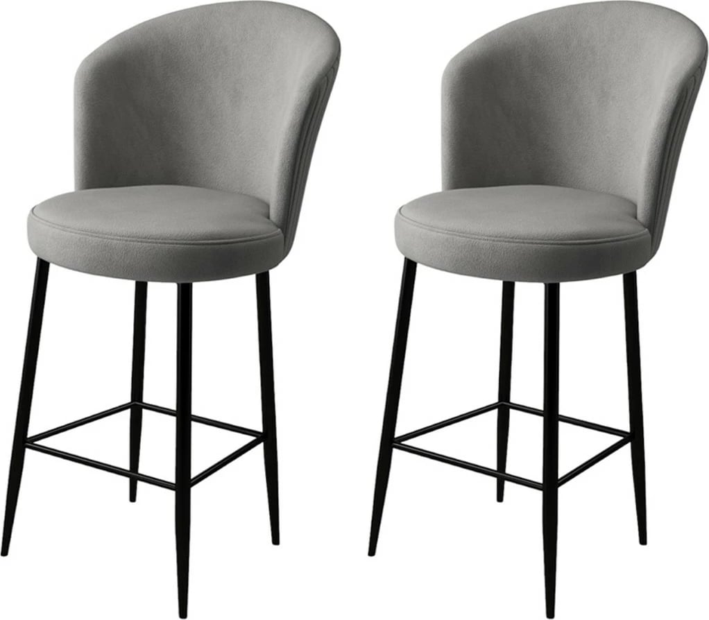 Set karrigesh për bar (2 copë), Hanah Home, Alte, gri, e zezë