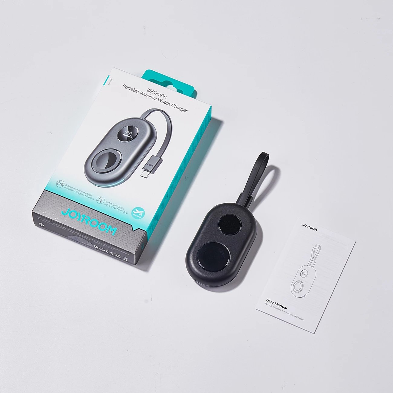 Power bank wireless Joyroom JR-W09 për Apple Watch, 2500mAh, me kabllo USB-C, e zezë