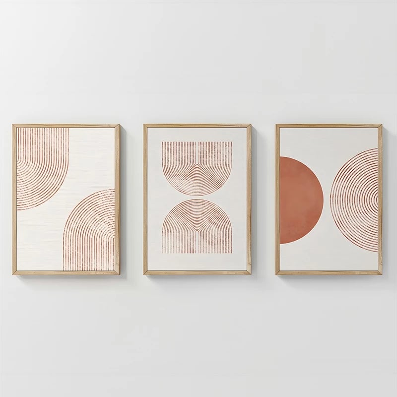 Dekor muri në kornizë Chilen triptik, printim digjital, shumëngjyrësh, 33x1.5x48cm, set prej 3 pjesësh