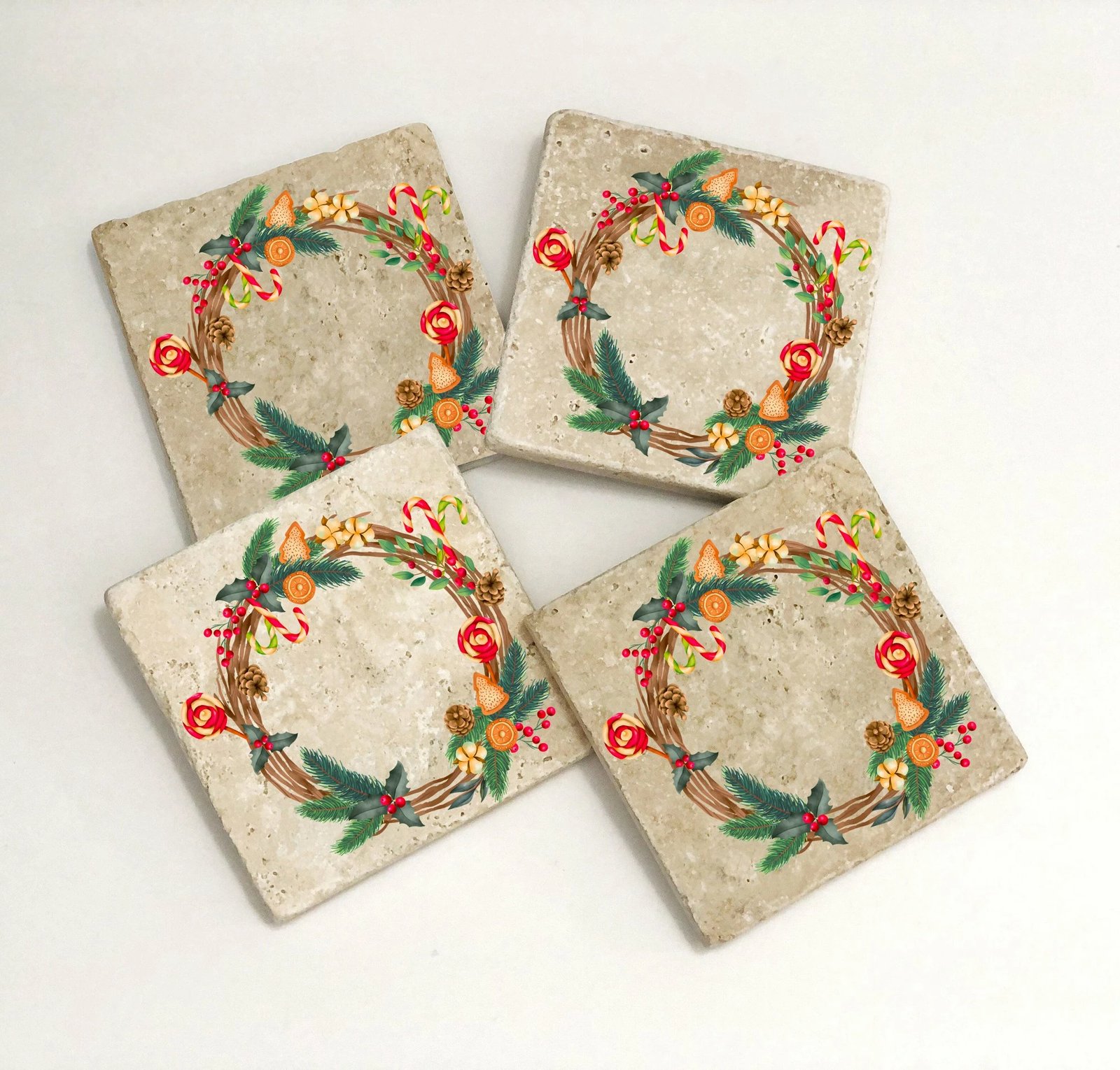 Set nënshimesh prej guri natyral, shumëngjyrëshe, 4 copë, Hermia, TBA1860