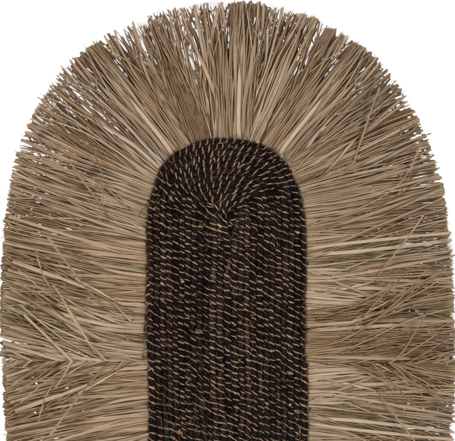 Dekor muri oval prej bari dhe fibrash abaka, ngjyrë natyrale e zezë, 50x5x75H cm, FH7794