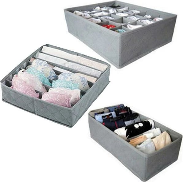 Set organizator NEXT 3 copë, për të brendshme, Gri