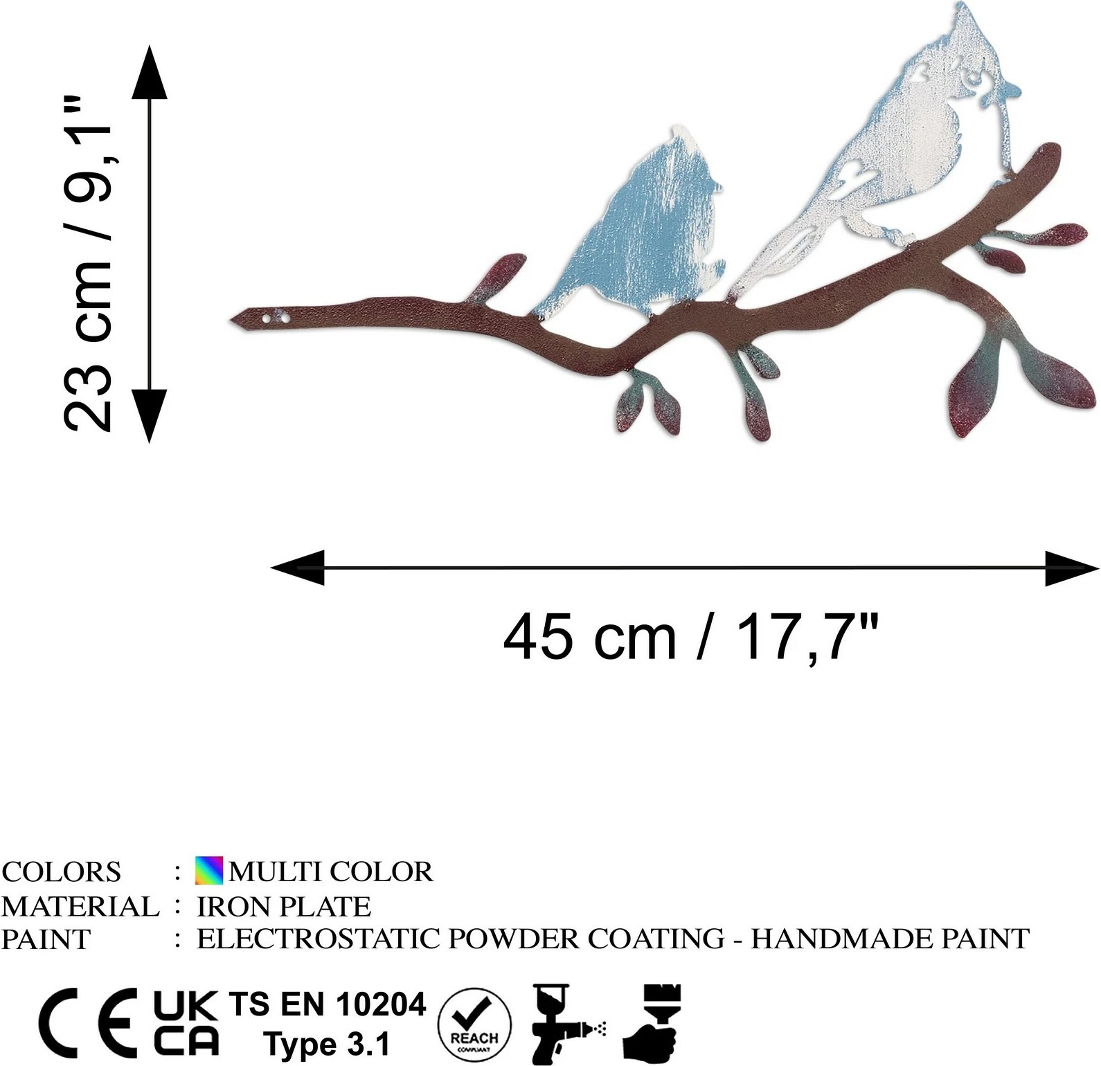 Objekt dekorativ për kopsht, zog në degë, Aberto Design, 27