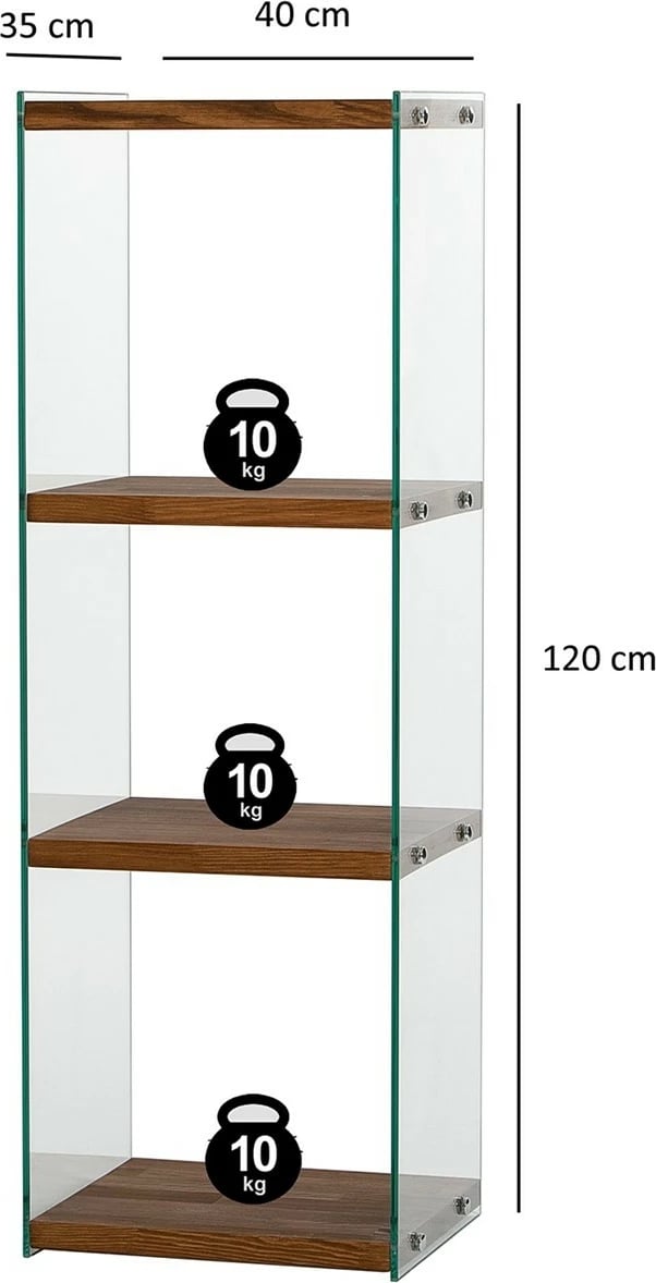 Raft librash Hanah Home, Aqua 3, ngjyrë natyrale