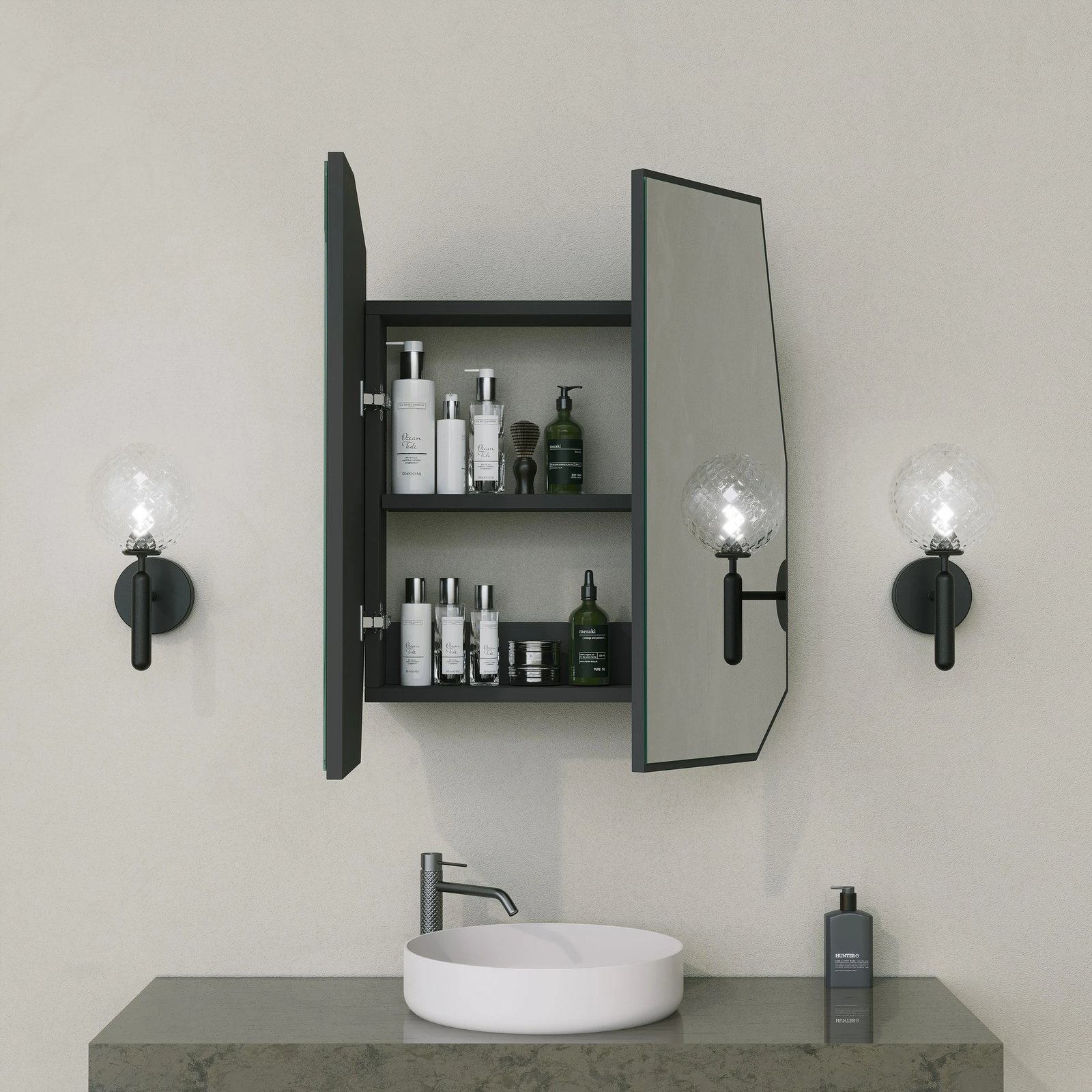 Dollap banjoje Hanah Home, Quartz, ngjyrë e zezë