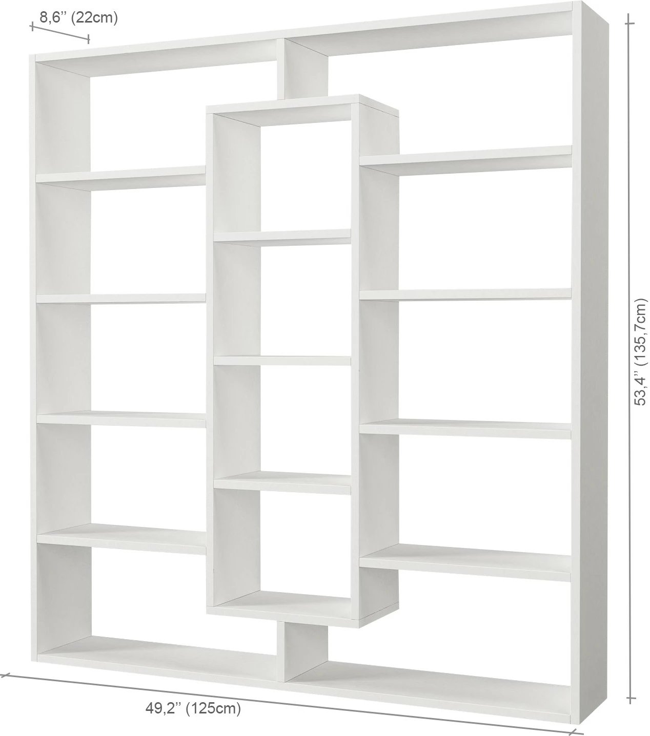 Raft librash Hanah Home, Ample, i bardhë