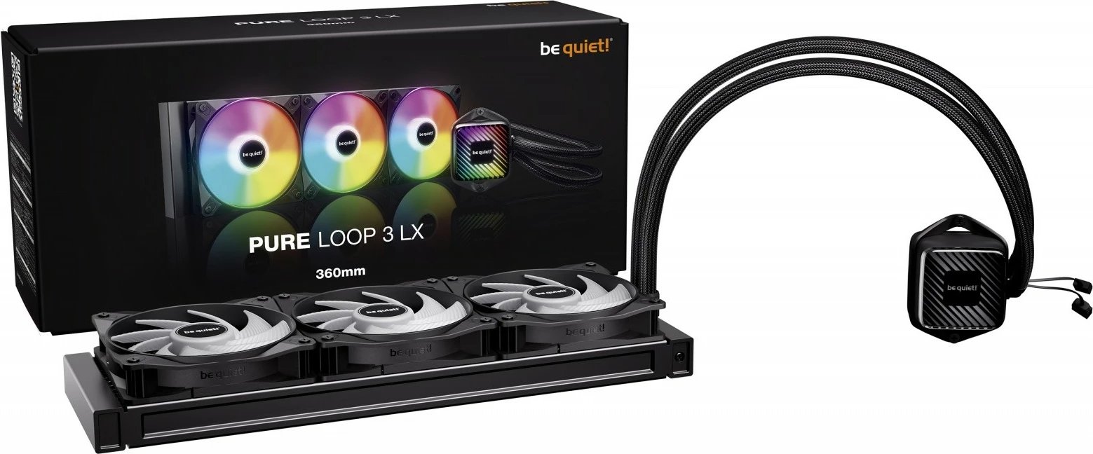 Ftohës me lëng për CPU Be quiet! Pure Loop 3 LX 360mm, ARGB, 3 ventilatorë
