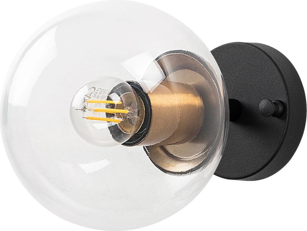 Llambë muri Opviq, Atmaca - 10225, ngjyrë e zezë, metal dhe xham