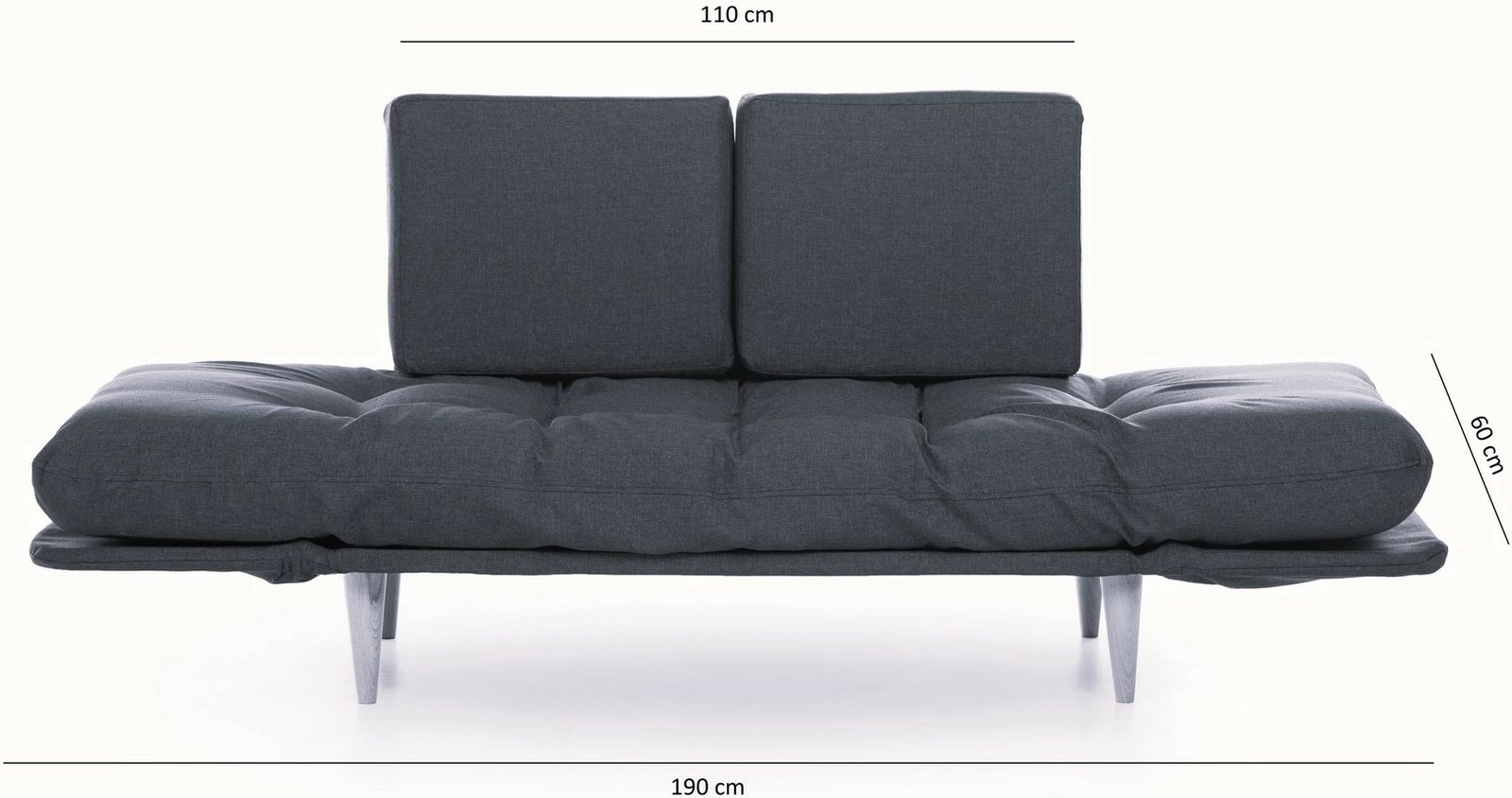 Divan-krevat treshe, ngjyrë e kuqe e errët, Nina Daybed, Atelier del Sofa, GR105