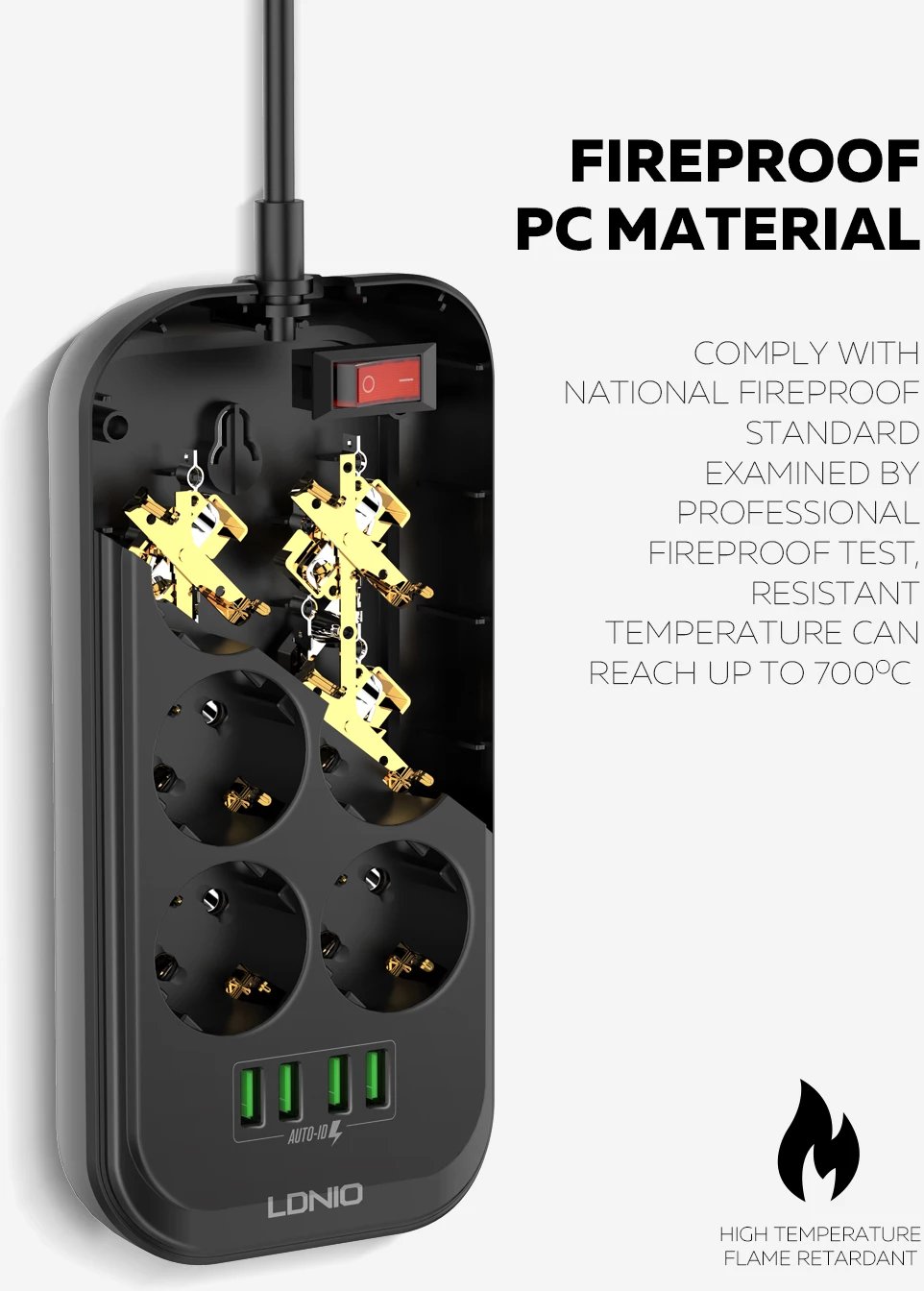 Prizë E Rrymës LDNIO SE6403 Prizë E Rrymës LDNIO SE6403