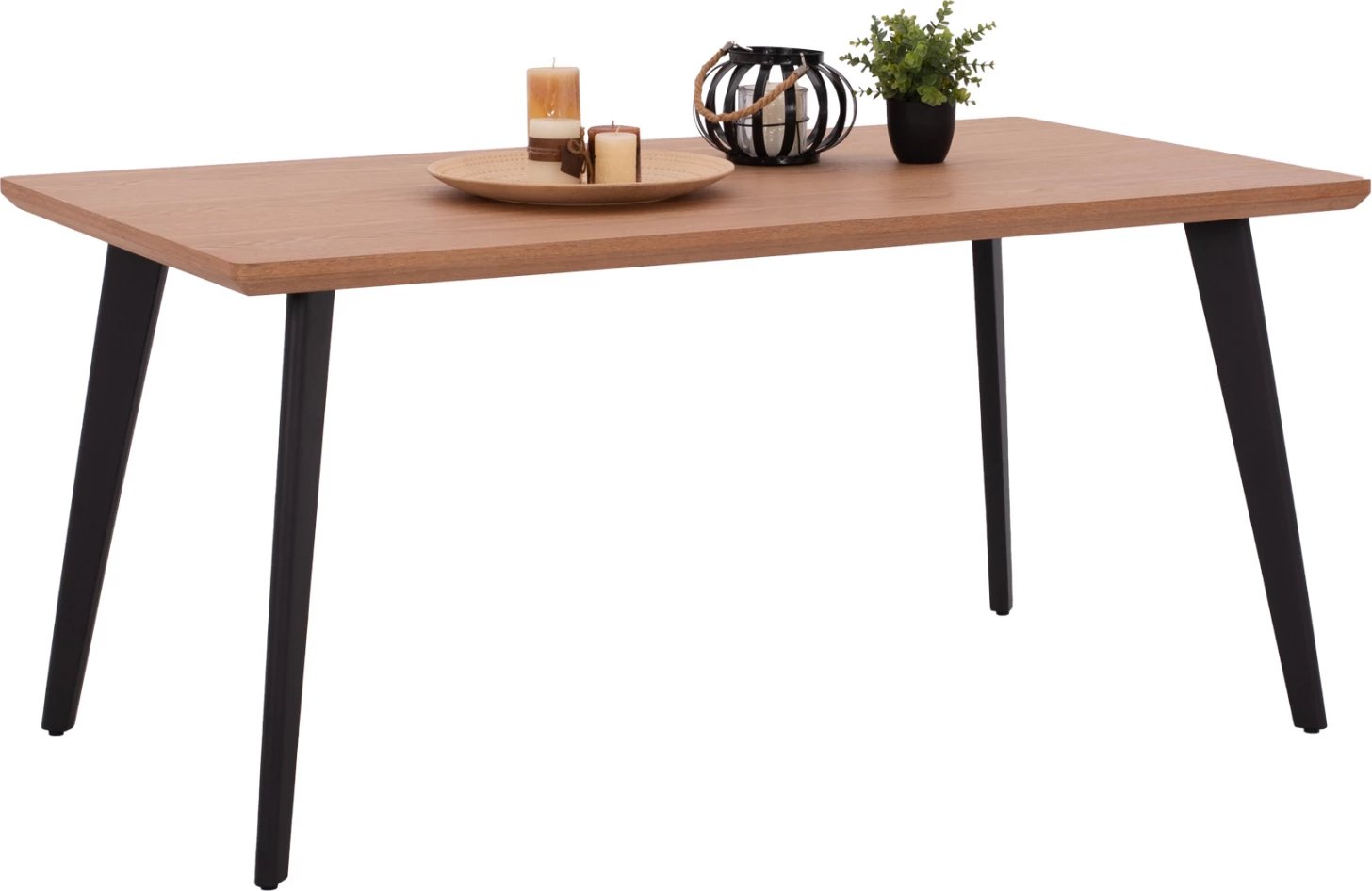 Tavolinë ngrënieje VALEN FH9301.01 MDF sipërfaqe lisi stil rustik 40mm e trashë 160x90x75Hcm