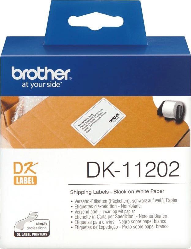 Etiketa Brother DK-11202, për dërgesa, 62mm, e bardhë