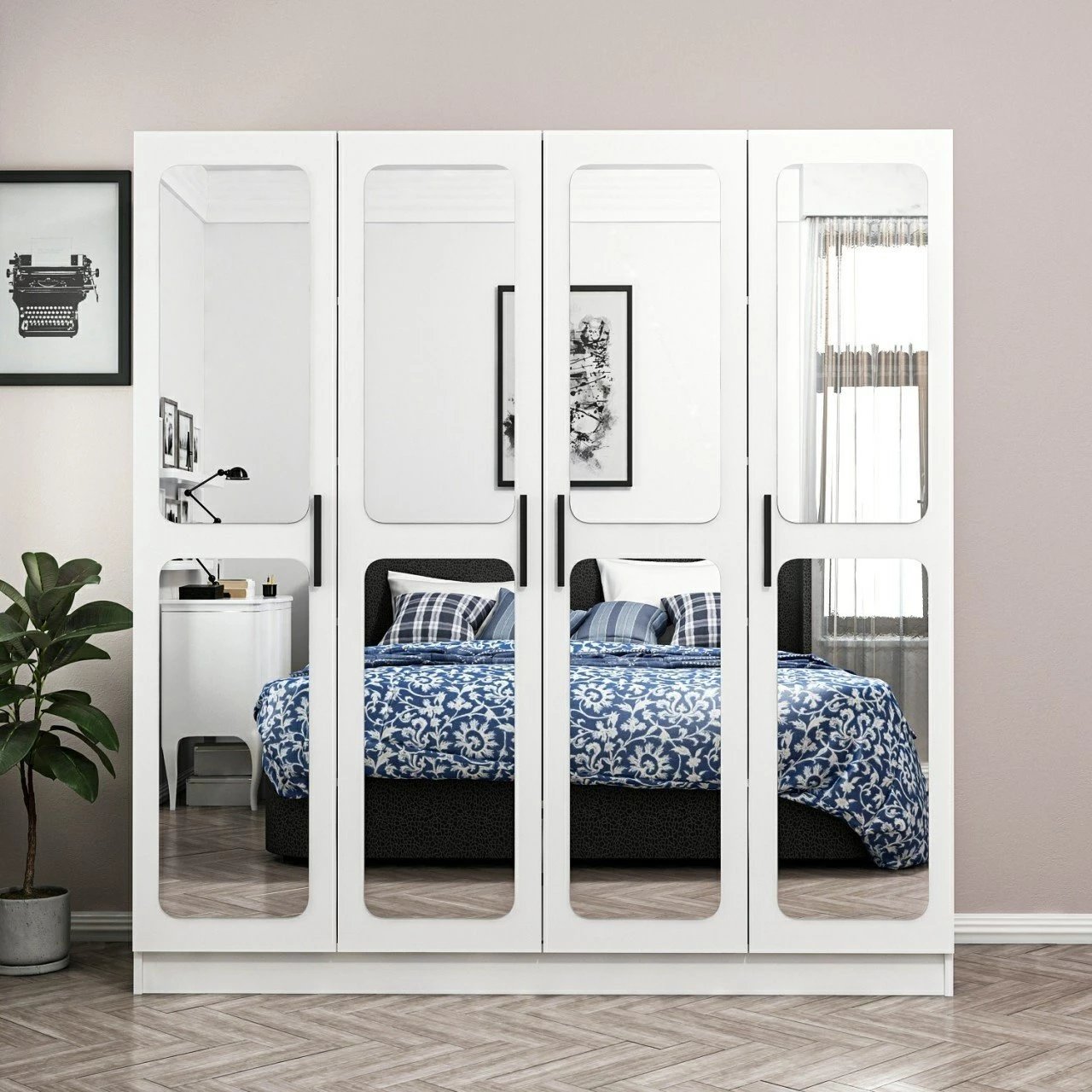 Dollap për rroba, ngjyrë e bardhë, Skye Decor, 2437