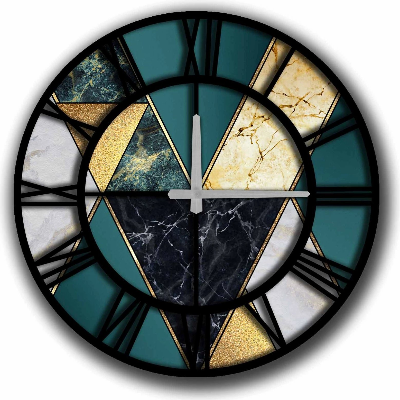 Orë muri dekorative MDF, shumëngjyrëshe, 50cm, 5050MS-073