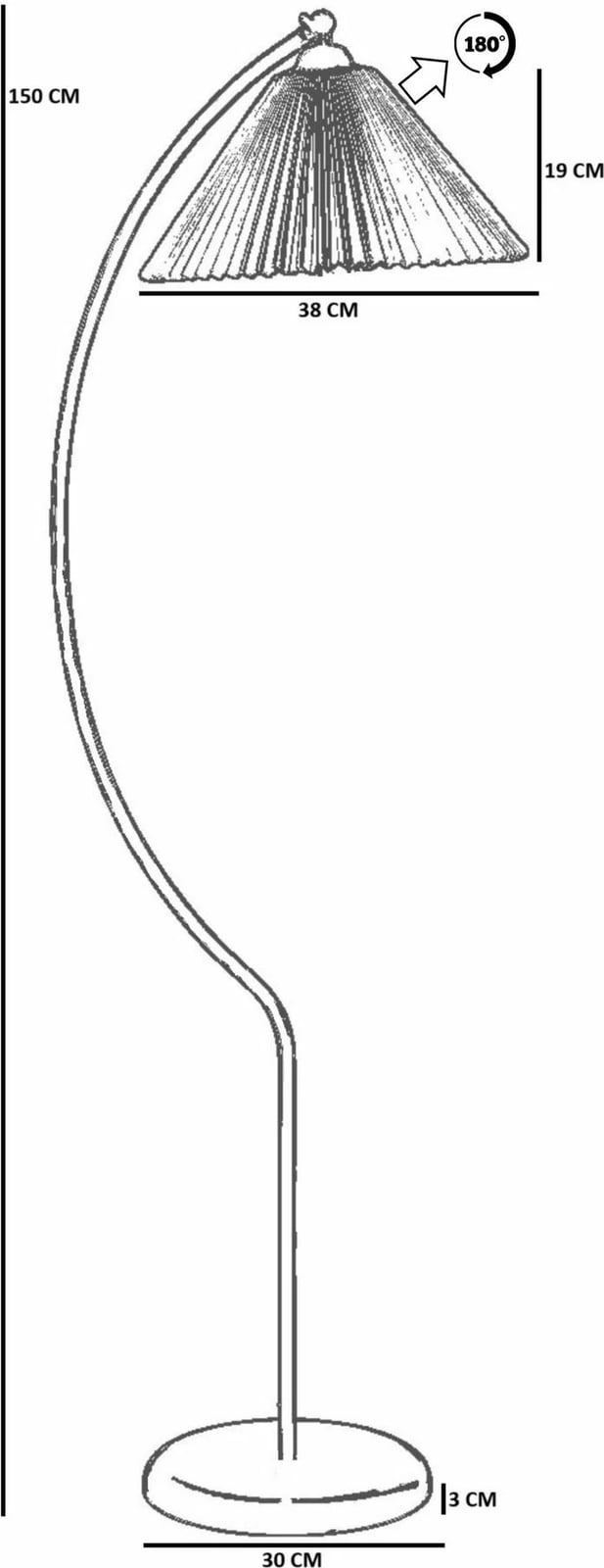 Llambë dyshemeje Opviq, 8951-8, ngjyrë e zezë dhe ari Llambë dyshemeje Opviq, 8951-8, ngjyrë e zezë dhe ari